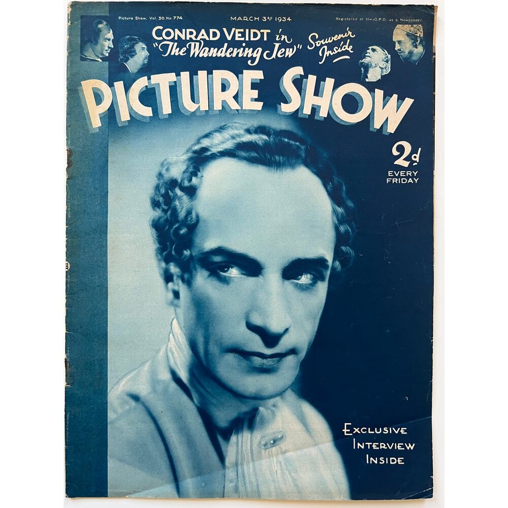 Rare UK Picture Show 1934 Conrad Veidt Magazine Jean Harlow Hollywood Casablanca